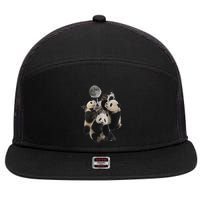 Howling At The Moon Funny Panda Panda 7 Panel Mesh Trucker Snapback Hat