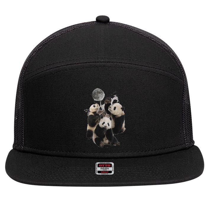 Howling At The Moon Funny Panda Panda 7 Panel Mesh Trucker Snapback Hat