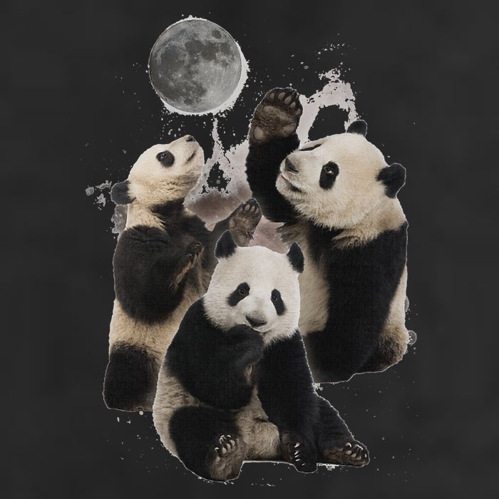 Howling At The Moon Funny Panda Panda 7 Panel Mesh Trucker Snapback Hat