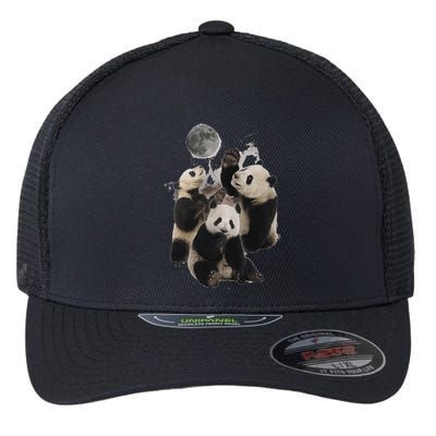 Howling At The Moon Funny Panda Panda Flexfit Unipanel Trucker Cap