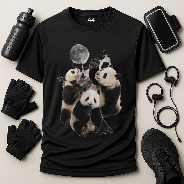 Howling At The Moon Funny Panda Panda Performance Shirt