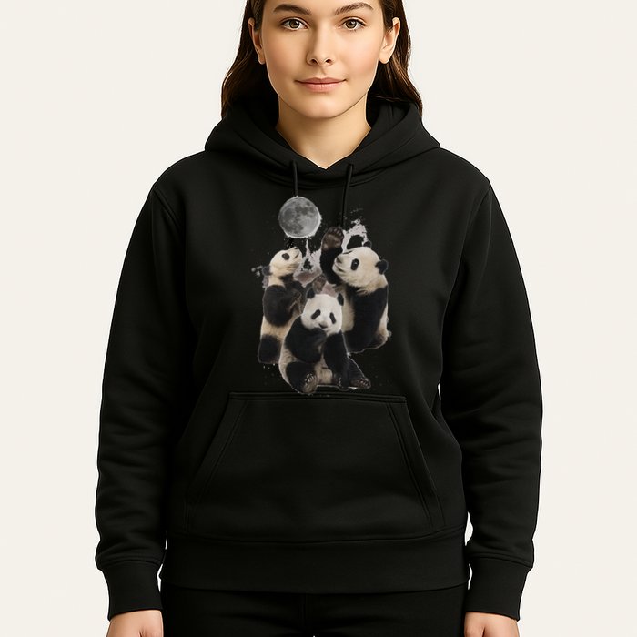 Howling At The Moon Funny Panda Panda Hoodie