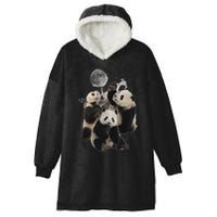 Howling At The Moon Funny Panda Panda Hooded Wearable Blanket