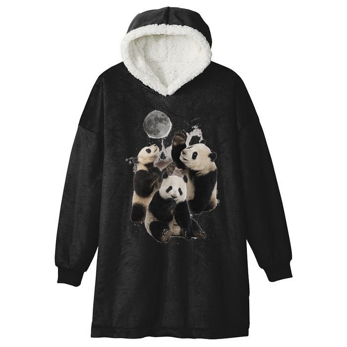 Howling At The Moon Funny Panda Panda Hooded Wearable Blanket