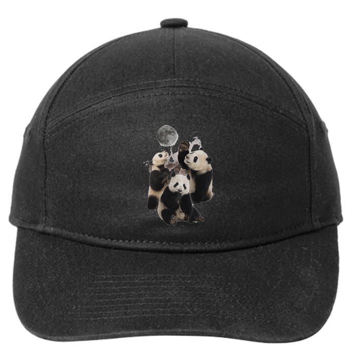 Howling At The Moon Funny Panda Panda 7-Panel Snapback Hat