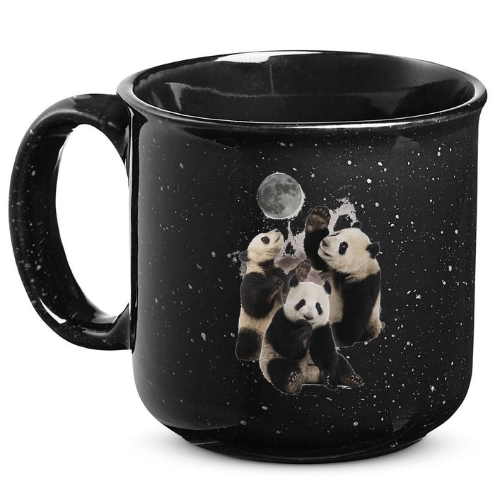 Howling At The Moon Funny Panda Panda 15oz Campfire Ceramic Mug