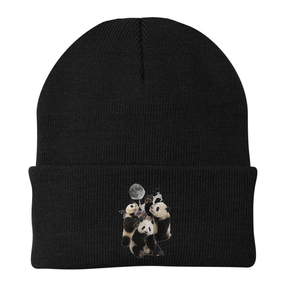 Howling At The Moon Funny Panda Panda Beanie