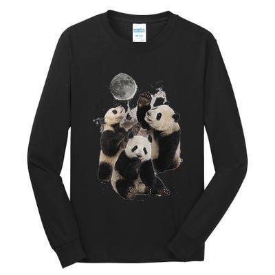 Howling At The Moon Funny Panda Panda Tall Long Sleeve T-Shirt