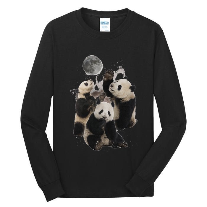 Howling At The Moon Funny Panda Panda Tall Long Sleeve T-Shirt