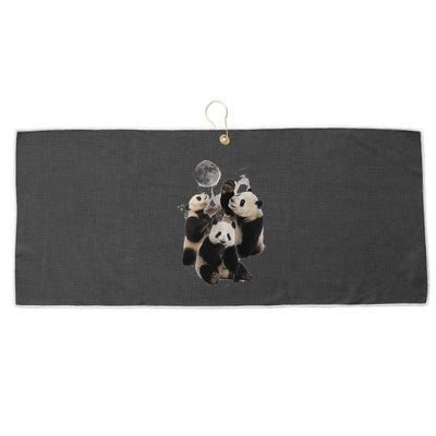 Howling At The Moon Funny Panda Panda Large Microfiber Waffle Golf Towel