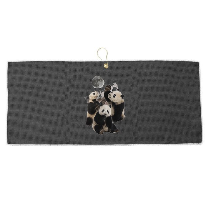 Howling At The Moon Funny Panda Panda Large Microfiber Waffle Golf Towel