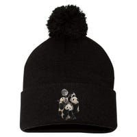 Howling At The Moon Funny Panda Panda Pom Pom 12in Knit Beanie