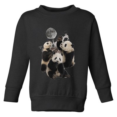 Howling At The Moon Funny Panda Panda Toddler Sweatshirt