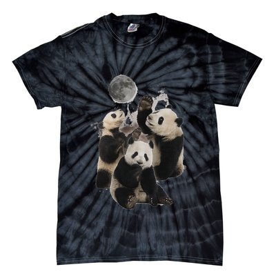 Howling At The Moon Funny Panda Panda Tie-Dye T-Shirt