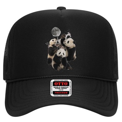 Howling At The Moon Funny Panda Panda Trucker Hat