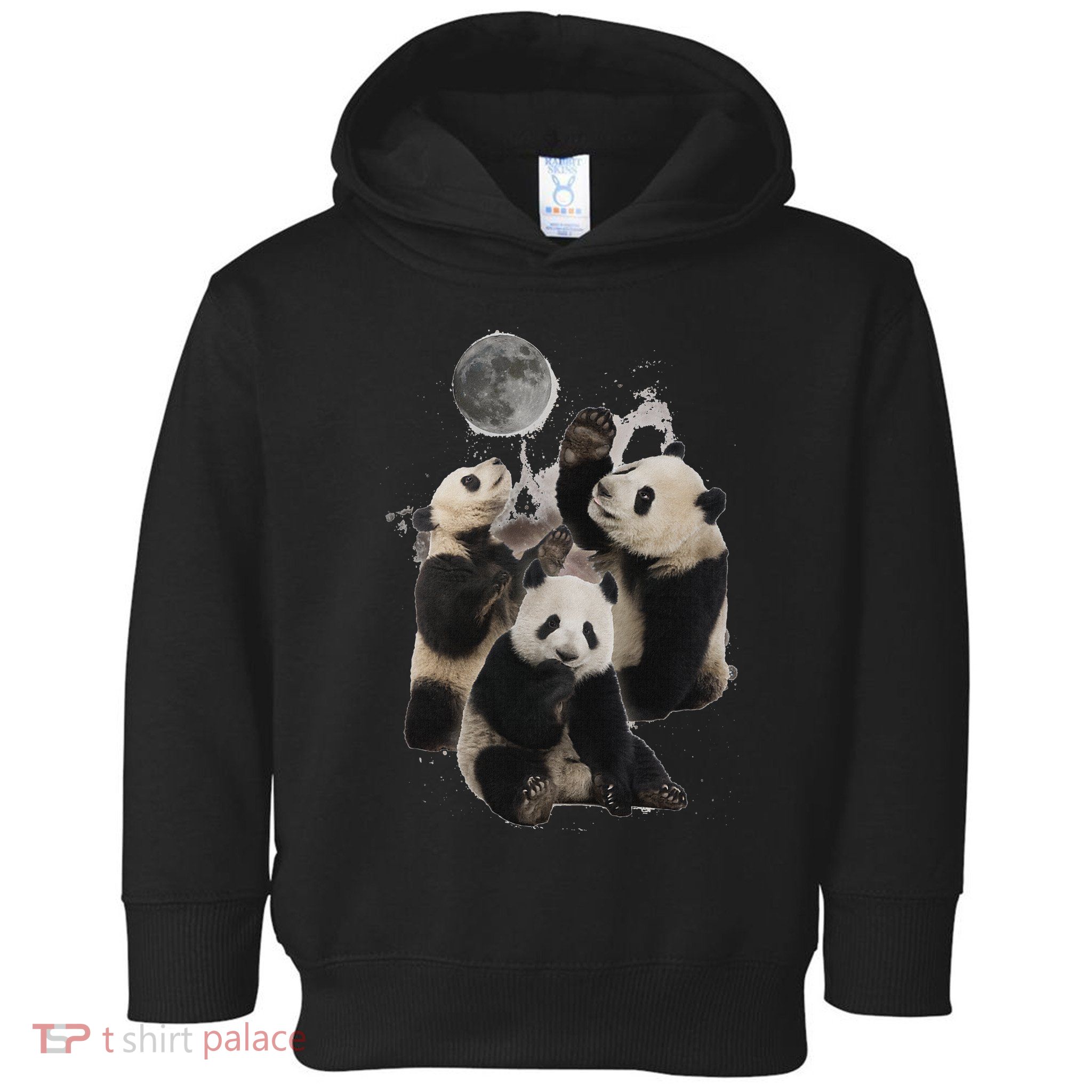 Howling At The Moon Funny Panda Panda Toddler Hoodie