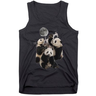 Howling At The Moon Funny Panda Panda Tank Top