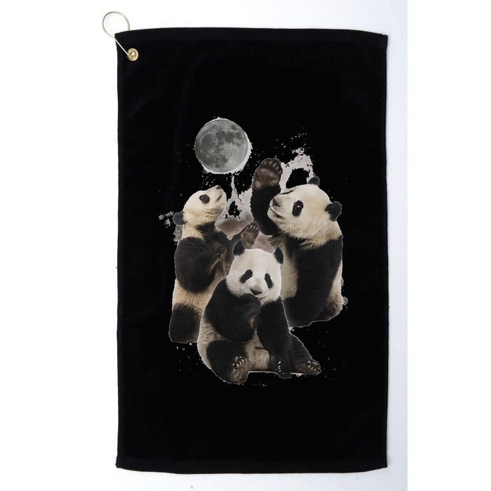 Howling At The Moon Funny Panda Panda Golf Towel