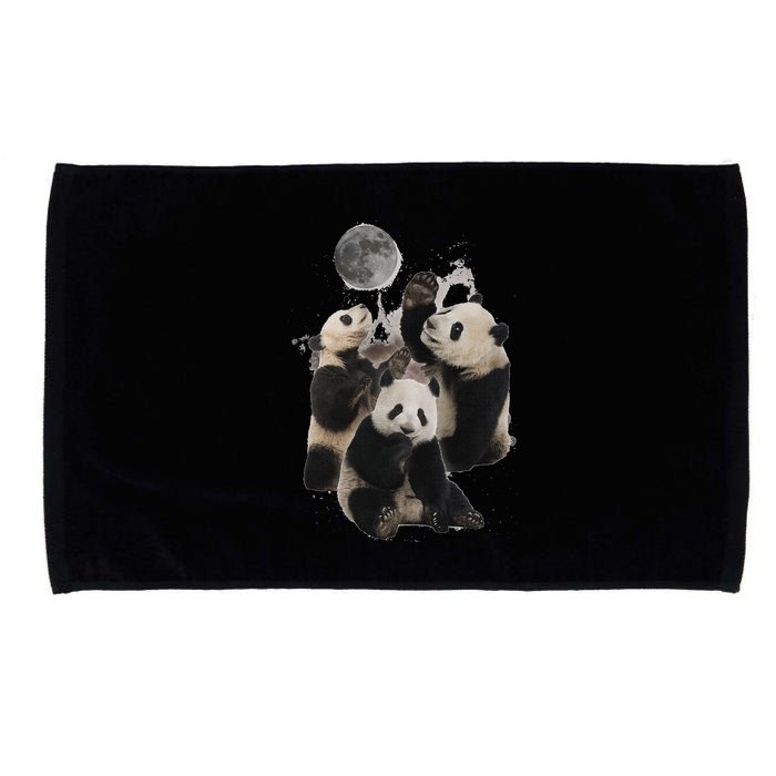 Howling At The Moon Funny Panda Panda Microfiber Hand Towel