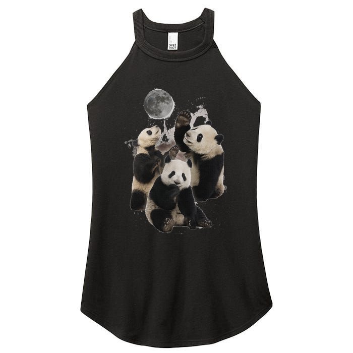 Howling At The Moon Funny Panda Panda Women's Perfect Tri Rocker Tank