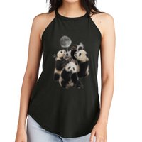 Howling At The Moon Funny Panda Panda Women's Perfect Tri Rocker Tank