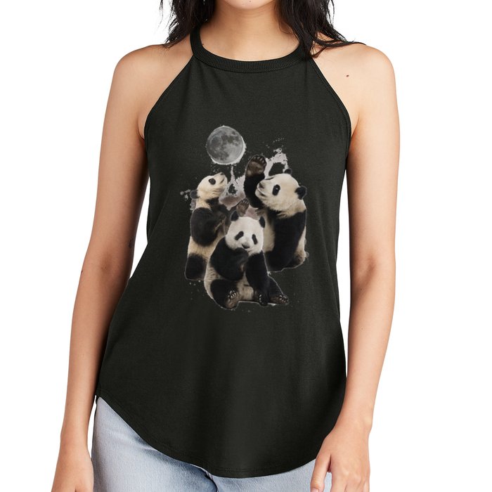 Howling At The Moon Funny Panda Panda Women's Perfect Tri Rocker Tank