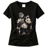 Howling At The Moon Funny Panda Panda Womens T-Shirt