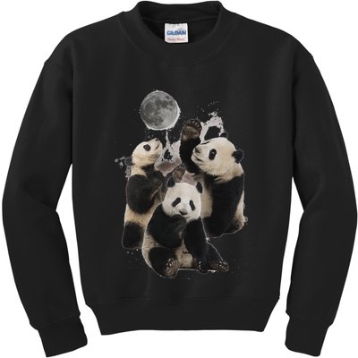 Howling At The Moon Funny Panda Panda Kids Sweatshirt