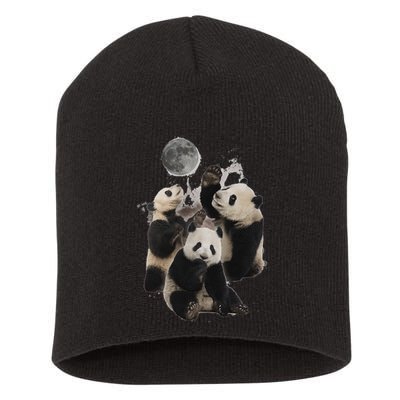 Howling At The Moon Funny Panda Panda Short Acrylic Beanie