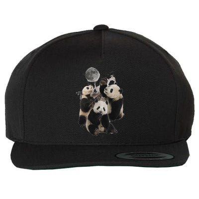 Howling At The Moon Funny Panda Panda Wool Snapback Cap
