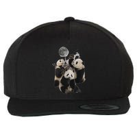 Howling At The Moon Funny Panda Panda Wool Snapback Cap