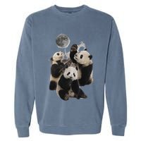 Howling At The Moon Funny Panda Panda Garment-Dyed Sweatshirt