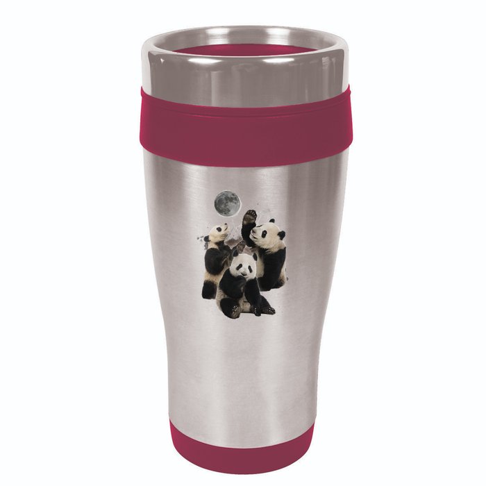 Howling At The Moon Funny Panda Panda 16oz Travel Tumbler