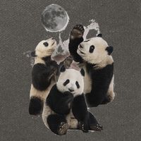 Howling At The Moon Funny Panda Panda Cotton Canvas Backpack