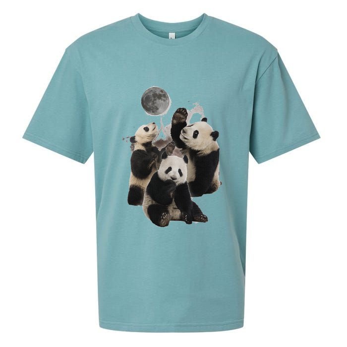 Howling At The Moon Funny Panda Panda Sueded Cloud Jersey T-Shirt