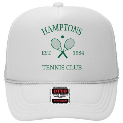 Hamptons Athletics Tennis Club Racquet Prep Vintage Ny High Crown Mesh Back Trucker Hat