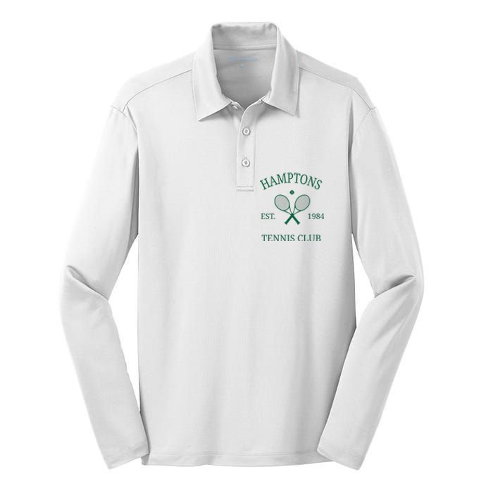 Hamptons Athletics Tennis Club Racquet Prep Vintage Ny Silk Touch Performance Long Sleeve Polo