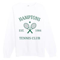 Hamptons Athletics Tennis Club Racquet Prep Vintage Ny Premium Crewneck Sweatshirt