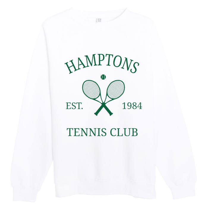 Hamptons Athletics Tennis Club Racquet Prep Vintage Ny Premium Crewneck Sweatshirt