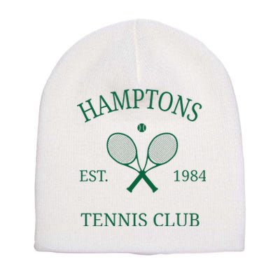 Hamptons Athletics Tennis Club Racquet Prep Vintage Ny Short Acrylic Beanie