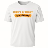 Heres A Treat Jesus Halloween Jesus Loves You Cooling Performance Crew T-Shirt