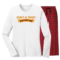 Heres A Treat Jesus Halloween Jesus Loves You Women's Long Sleeve Flannel Pajama Set 