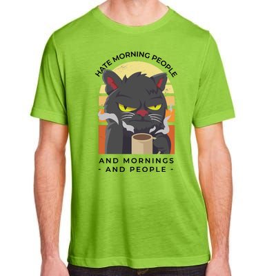 Hate Morning People Cat Funny Adult ChromaSoft Performance T-Shirt