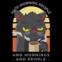 Hate Morning People Cat Funny Cooling Performance Crew T-Shirt