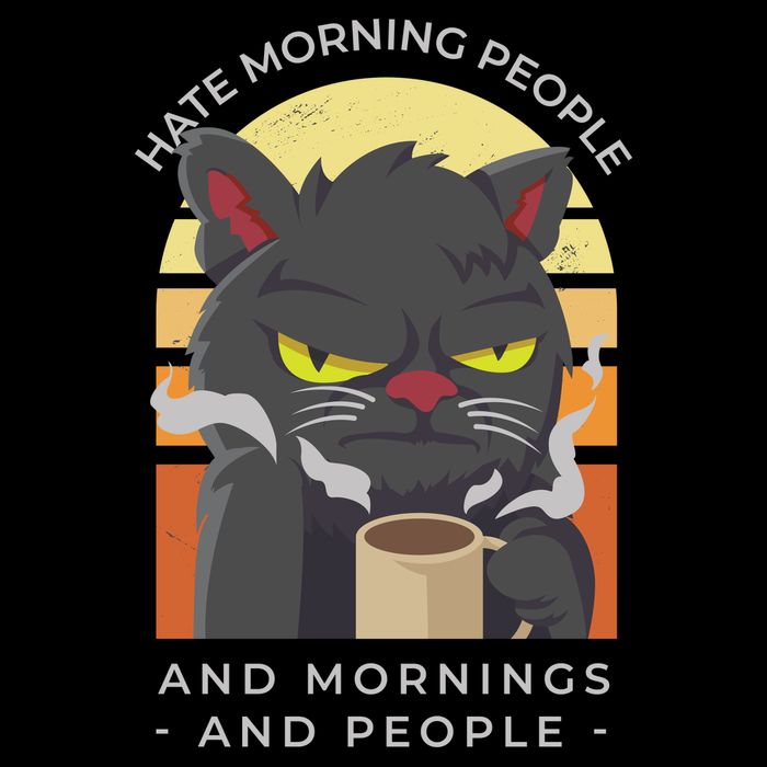 Hate Morning People Cat Funny Cooling Performance Crew T-Shirt