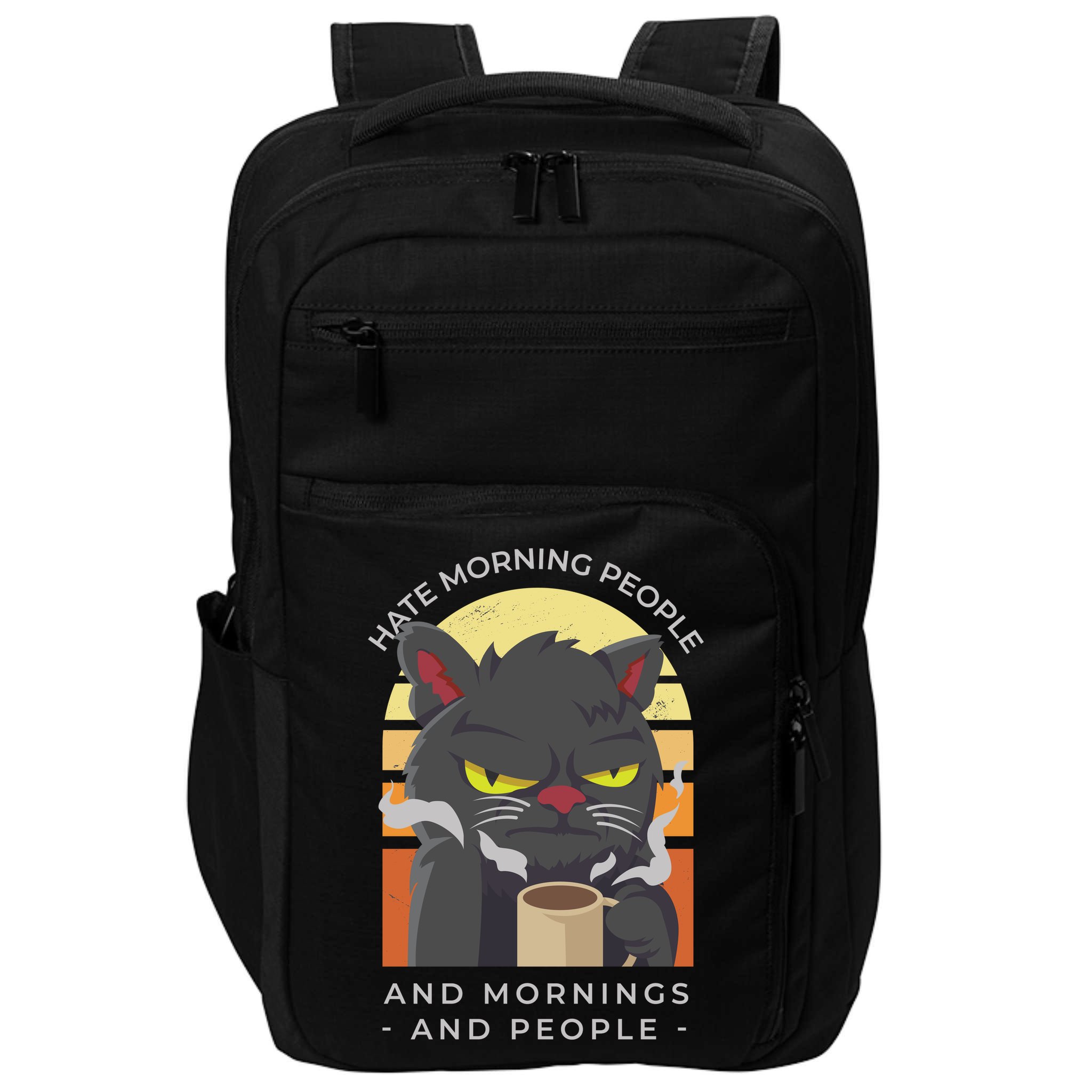 Hate Morning People Cat Funny Impact Tech Backpack