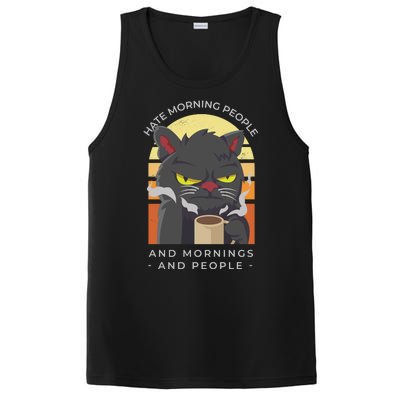 Hate Morning People Cat Funny PosiCharge Competitor Tank