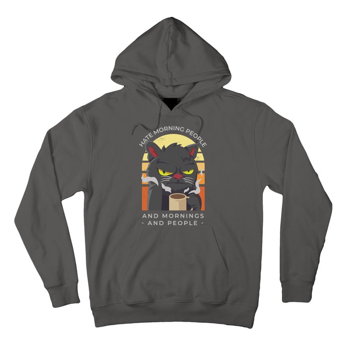 Hate Morning People Cat Funny Hoodie