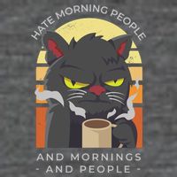 Hate Morning People Cat Funny 7-Panel Snapback Hat