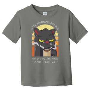 Hate Morning People Cat Funny Toddler T-Shirt